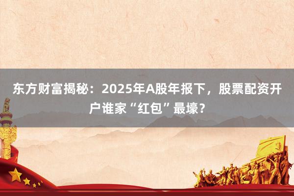 东方财富揭秘：2025年A股年报下，股票配资开户谁家“红包”最壕？