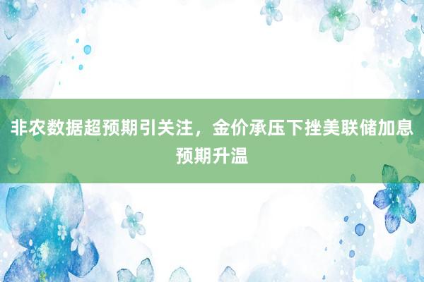 非农数据超预期引关注，金价承压下挫美联储加息预期升温