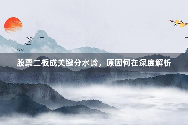 股票二板成关键分水岭，原因何在深度解析