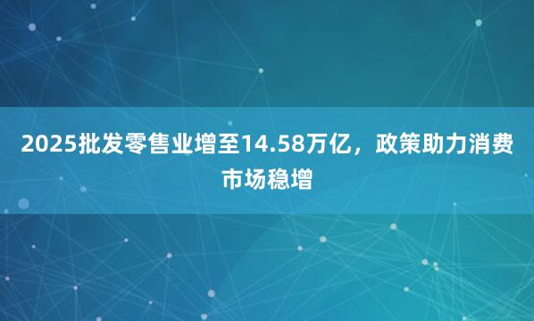 2025批发零售业增至14.58万亿，政策助力消费市场稳增