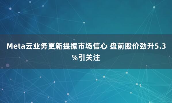 Meta云业务更新提振市场信心 盘前股价劲升5.3%引关注
