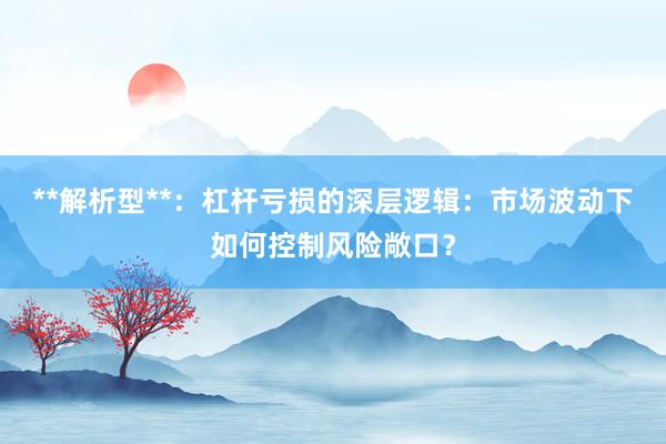 **解析型**：杠杆亏损的深层逻辑：市场波动下如何控制风险敞口？