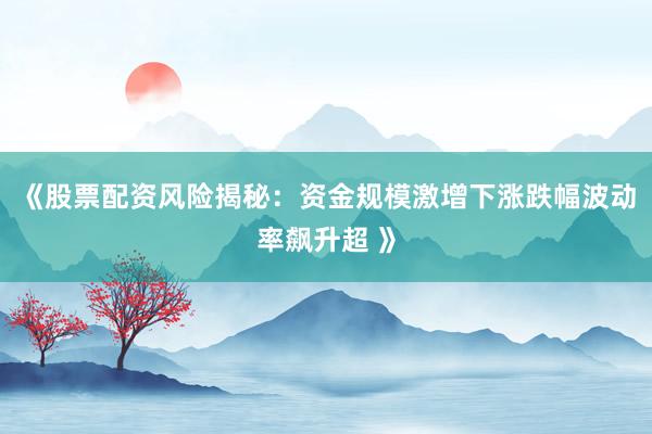 《股票配资风险揭秘：资金规模激增下涨跌幅波动率飙升超 》