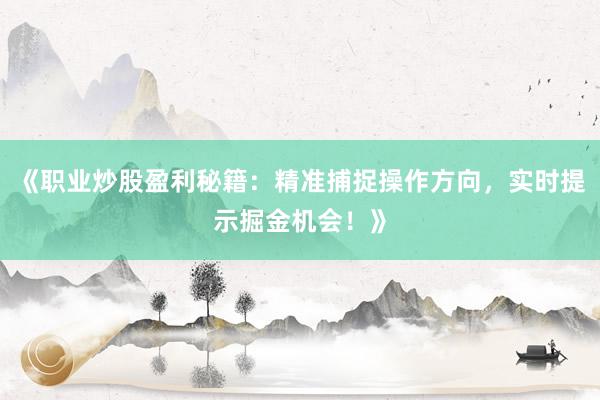 《职业炒股盈利秘籍：精准捕捉操作方向，实时提示掘金机会！》